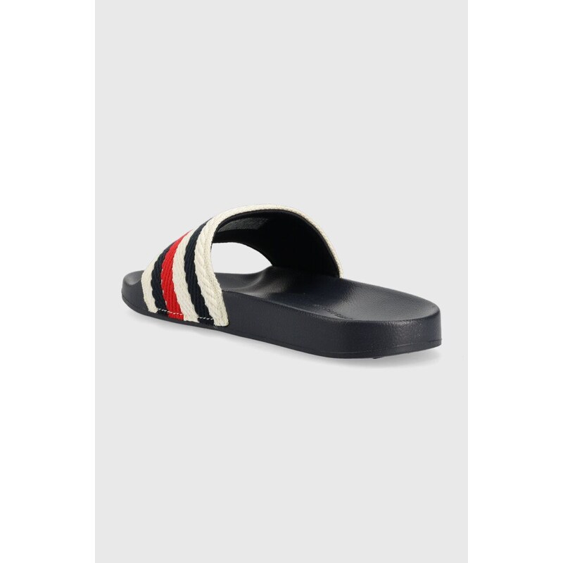 Pantofle Tommy Hilfiger TOMMY ESSENTIAL POOL SLIDE dámské, tmavomodrá barva, FW0FW07151