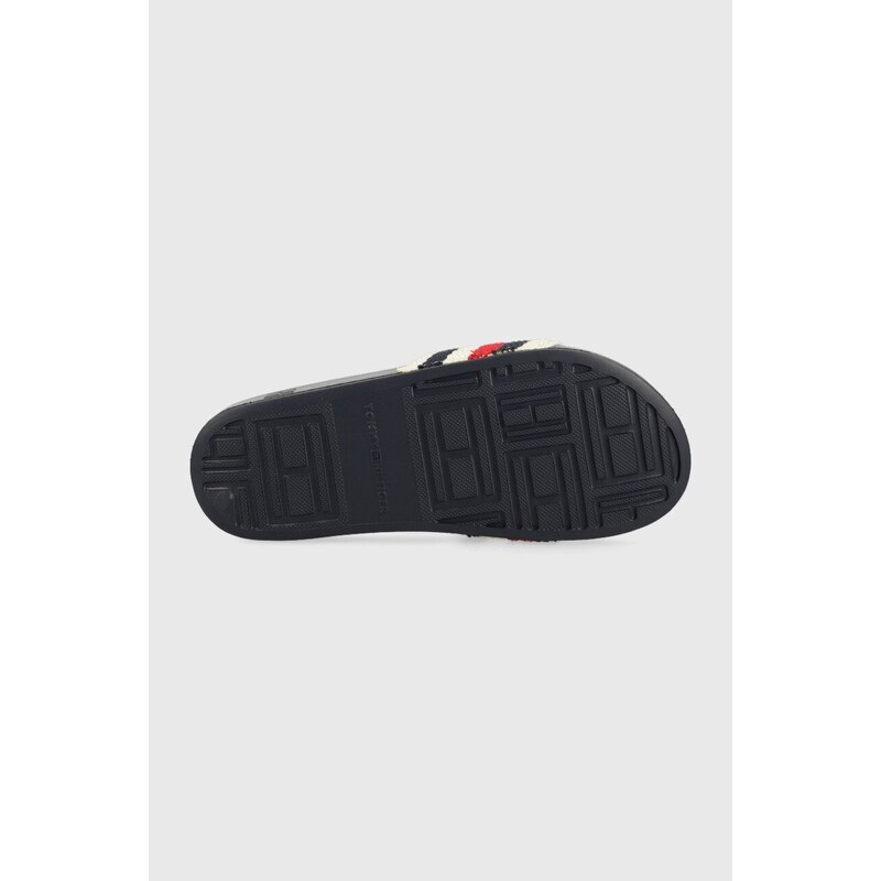 Pantofle Tommy Hilfiger TOMMY ESSENTIAL POOL SLIDE dámské, tmavomodrá barva, FW0FW07151