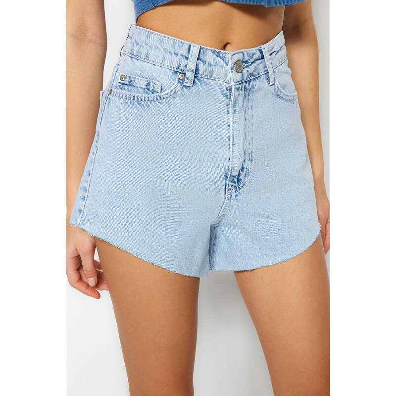 Trendyol Light Blue Denim Shorts