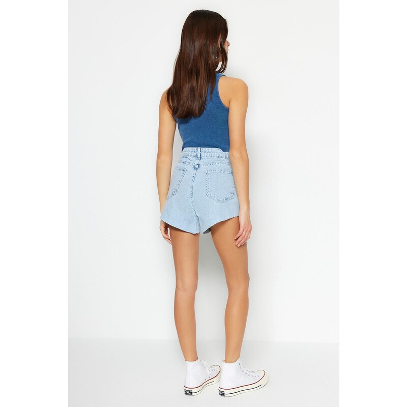 Trendyol Light Blue Denim Shorts