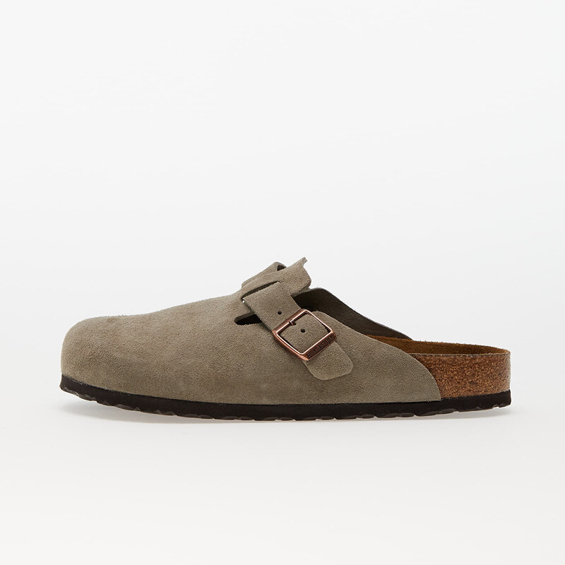 Birkenstock Boston Soft Fotbed Velvet Leather Taupe