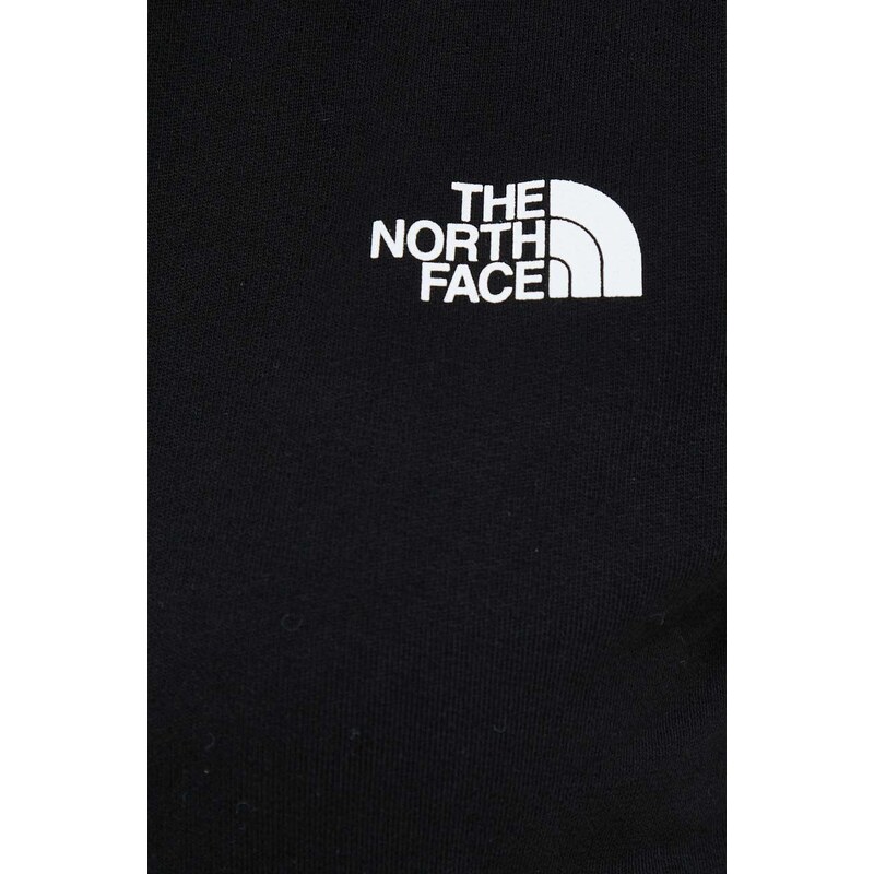 Bavlněná mikina The North Face dámská, černá barva, s potiskem, NF0A7QZWJK31