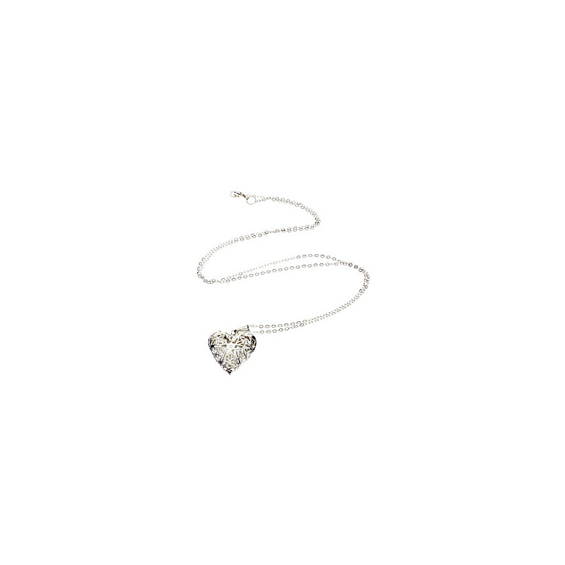 LightInTheBox 925 Silver Heart-Shaped Pendant Necklace