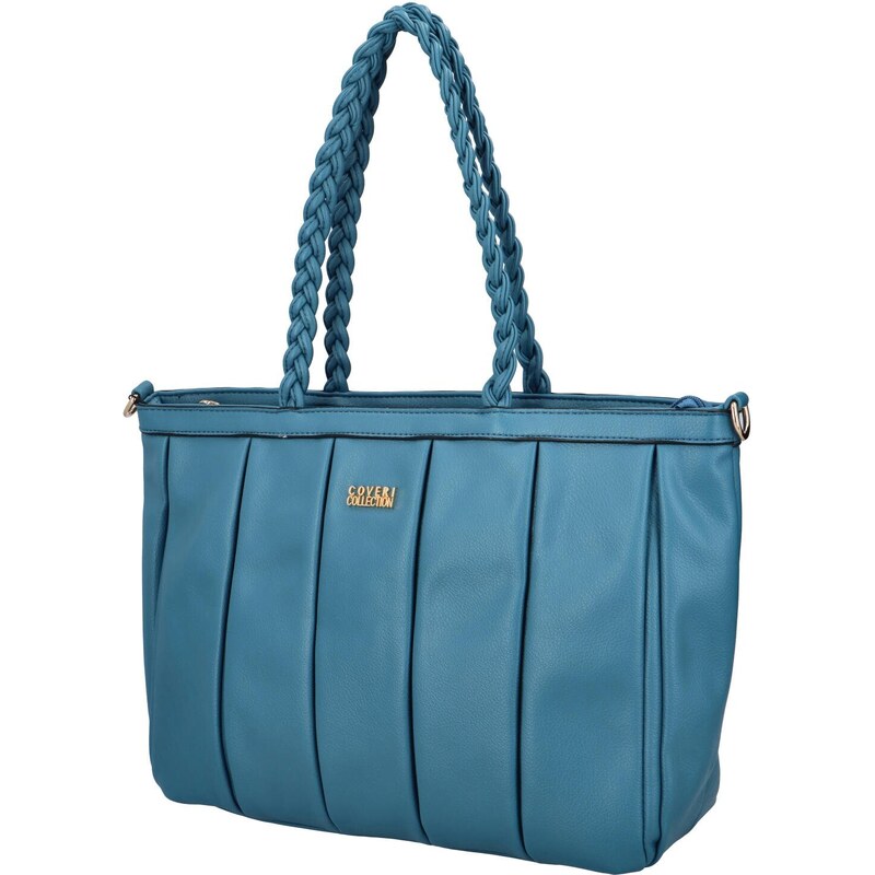 Coveri Dámská koženková kabelka přes rameno se stylovými záhyby Mila, modrá