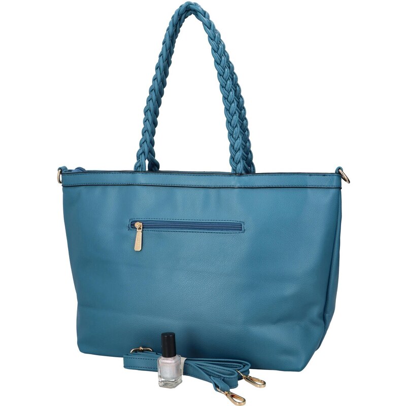 Coveri Dámská koženková kabelka přes rameno se stylovými záhyby Mila, modrá