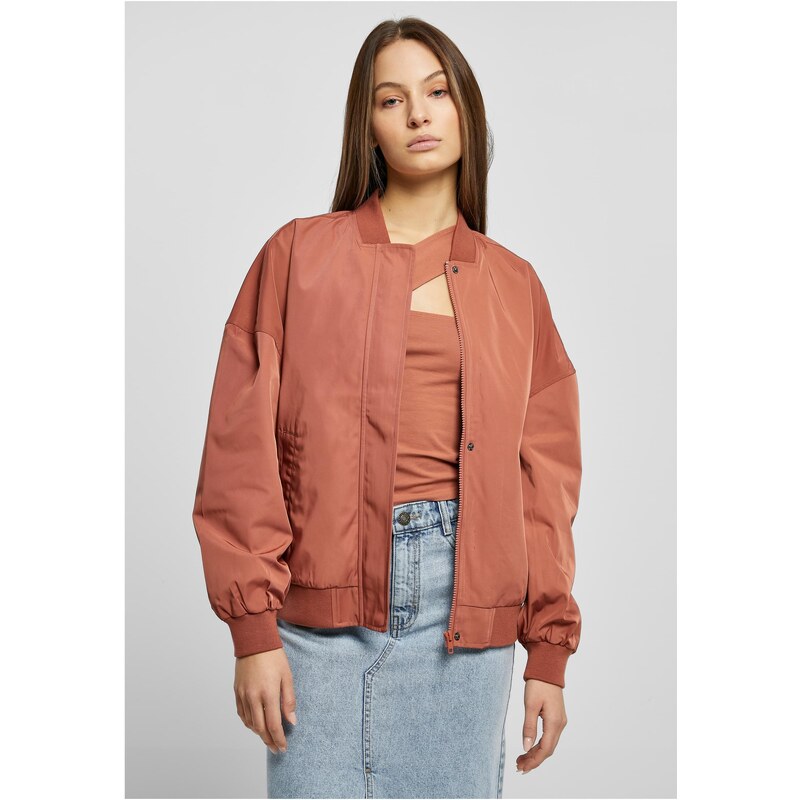 UC Ladies Dámská terakotová bunda Recycled Oversized Light Bomber Jacket