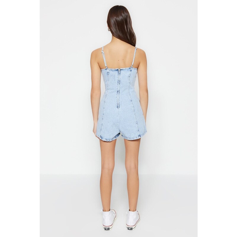 Trendyol Light Blue Strap Denim Overalls