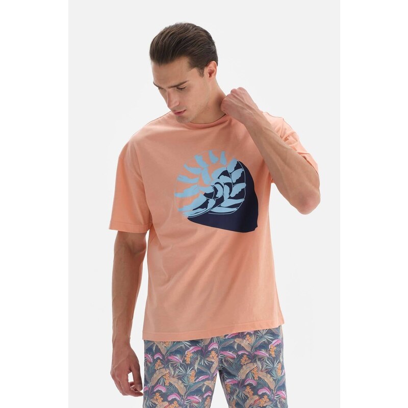 Tričko Dagi Salmon Crew Neck s potiskem