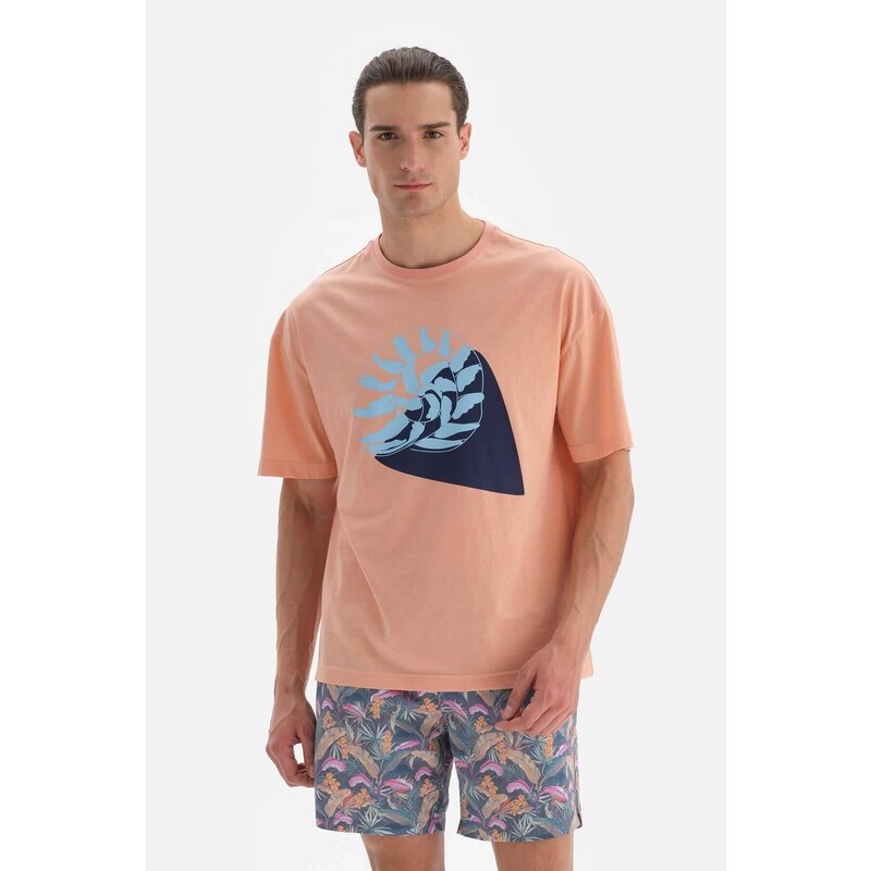 Tričko Dagi Salmon Crew Neck s potiskem