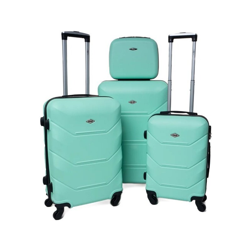 Rogal Zelená sada 4 luxusních skořepinových kufrů "Luxury" - vel. S, M, L, XL
