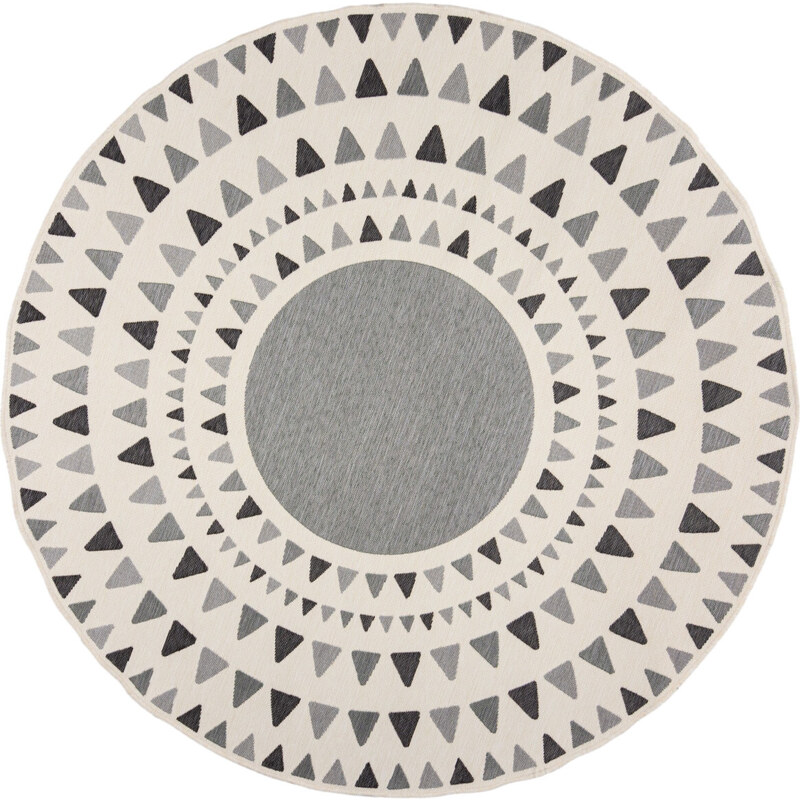 Flair Rugs koberce Kusový koberec Dauntless Shadow Rays Grey – na ven i na doma - 160x160 (průměr) kruh cm