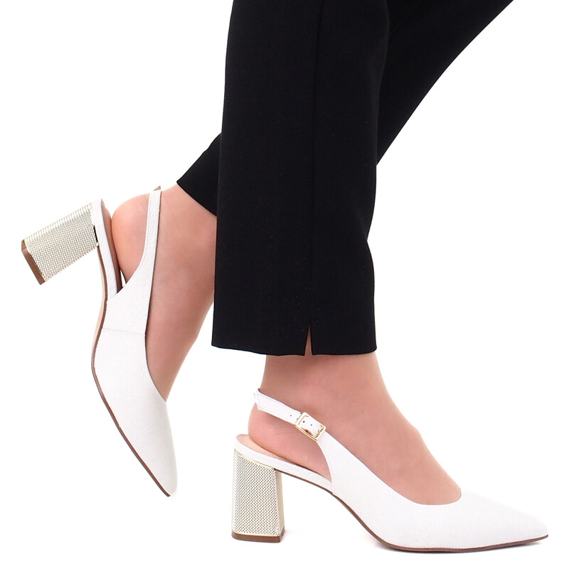 ETIMEĒ dámské elegantní sandály - bílé