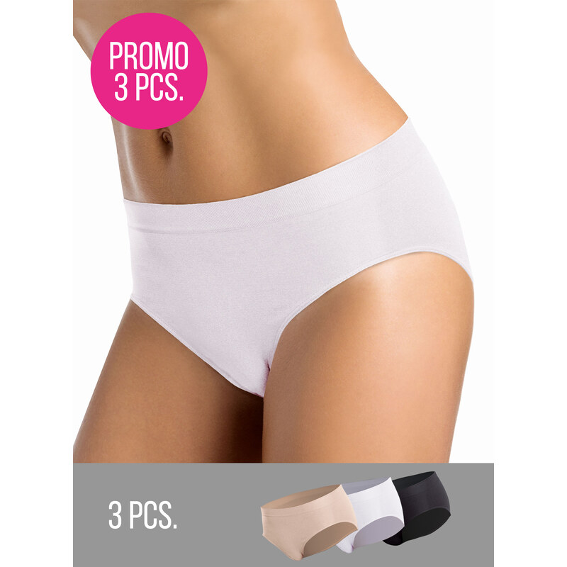 3PACK- Kalhotky klasické Slip midi Intimidea Barva: Bilá/Černá/Béžová, 95677043