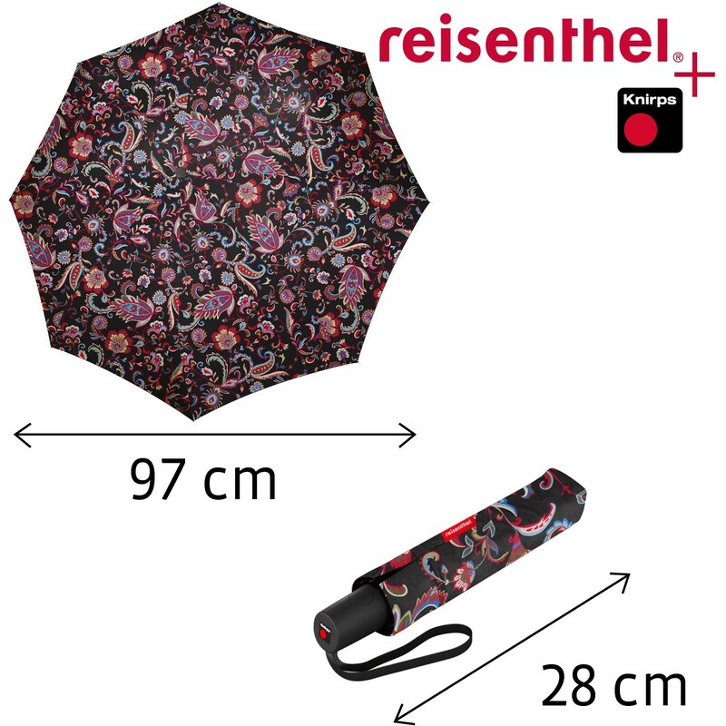 Deštník Reisenthel Umbrella Pocket Duomatic Paisley black