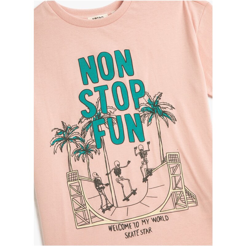 Koton Printed Pink Boys' T-Shirt 3skb10241tk