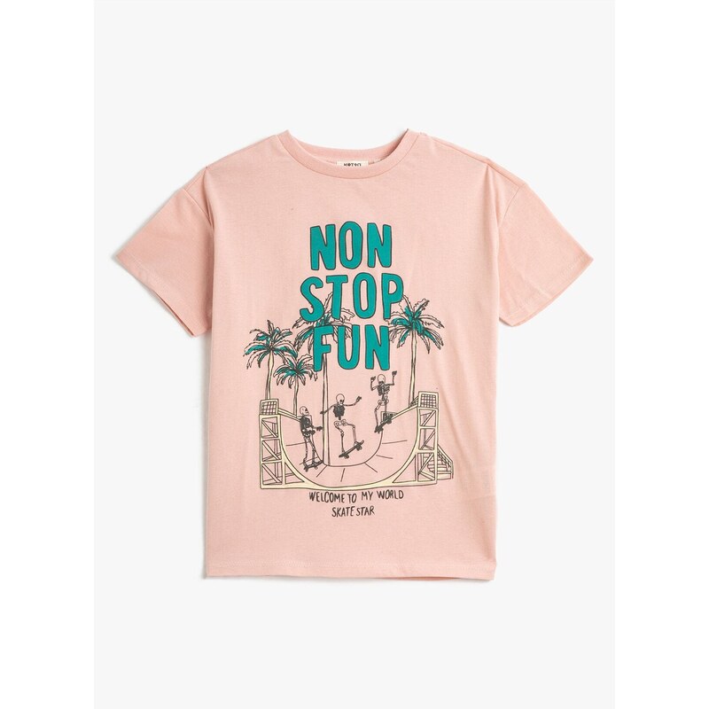 Koton Printed Pink Boys' T-Shirt 3skb10241tk