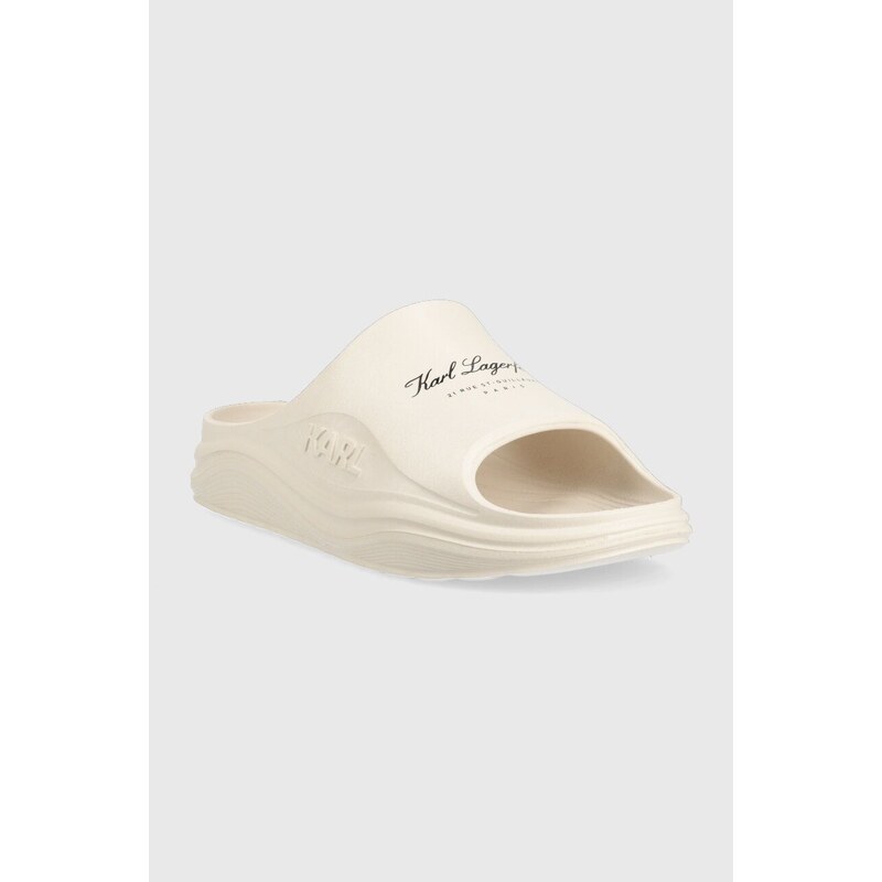 Pantofle Karl Lagerfeld SKOONA dámské, béžová barva, KL85007