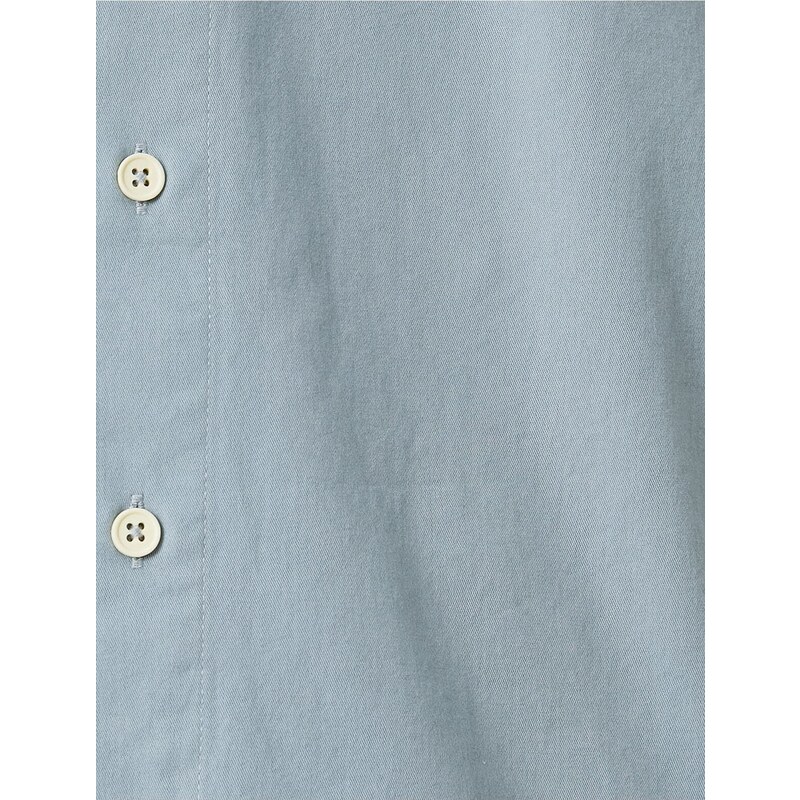 Koton Summer Shirt with Short Sleeves, Classic Collar Cotton