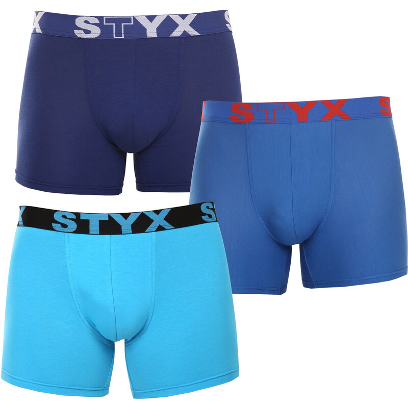3PACK pánské boxerky Styx long sportovní guma vícebarevné (3U96789)