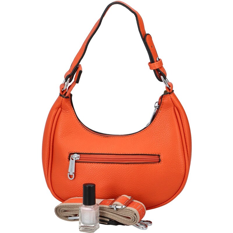 Coveri Jednoduchá dámská koženková kabelka přes rameno Alika, oranžová