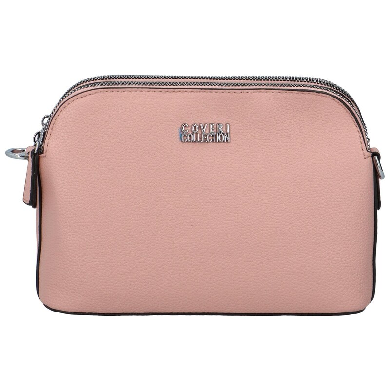 Coveri Pevná malá dámská koženková crossbody Rompo, růžová 115177858