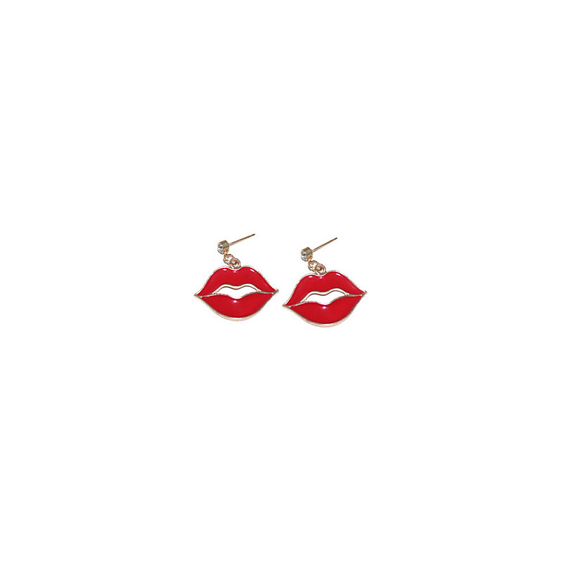 LightInTheBox Red Lips Pattern Earrings