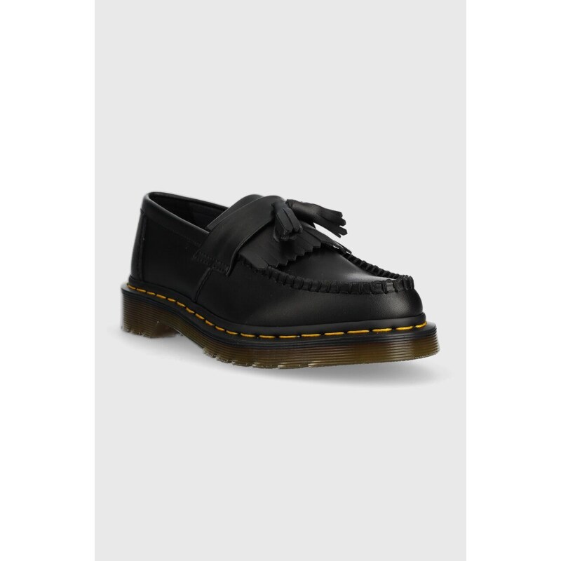 Mokasíny Dr. Martens Vegan Adrian dámské, černá barva, na plochém podpatku, DM30744001