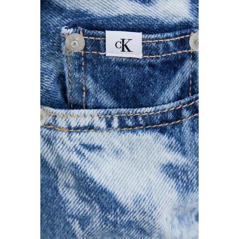Džínové šortky Calvin Klein Jeans dámské, vzorované, high waist