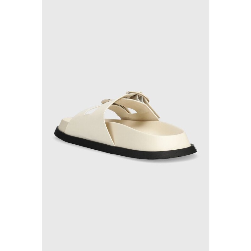 Pantofle Tommy Jeans FANCY SANDAL dámské, béžová barva, EN0EN02136