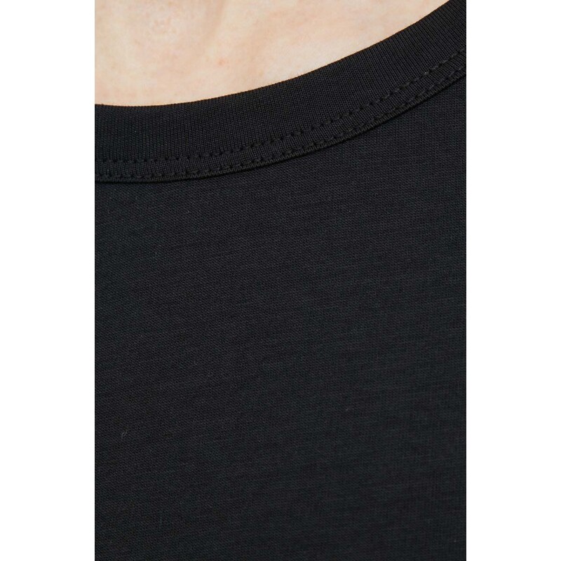 Bavlněné tričko s dlouhým rukávem Calvin Klein černá barva