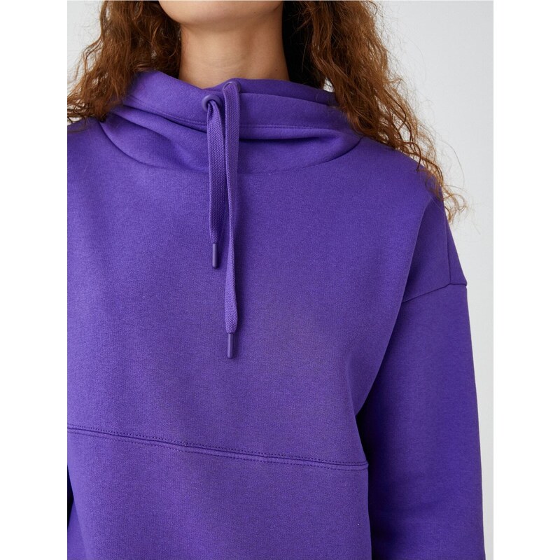 Koton Oversize Hooded Basic Sweatshirt Fleece Inner