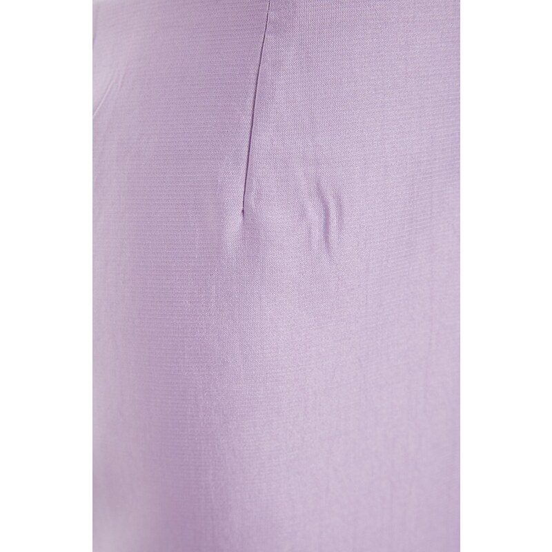Trendyol Lilac Super Mini Skirt with Woven Shiny Fabric