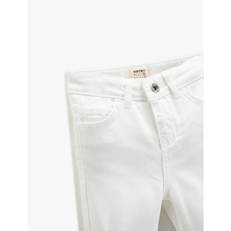 Koton Basic Jeans Trousers 5-Pocket Slim Fit Worn.