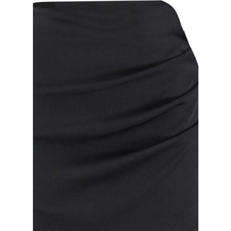 Trendyol Black Mini Weave Shirred Shirred Skirt