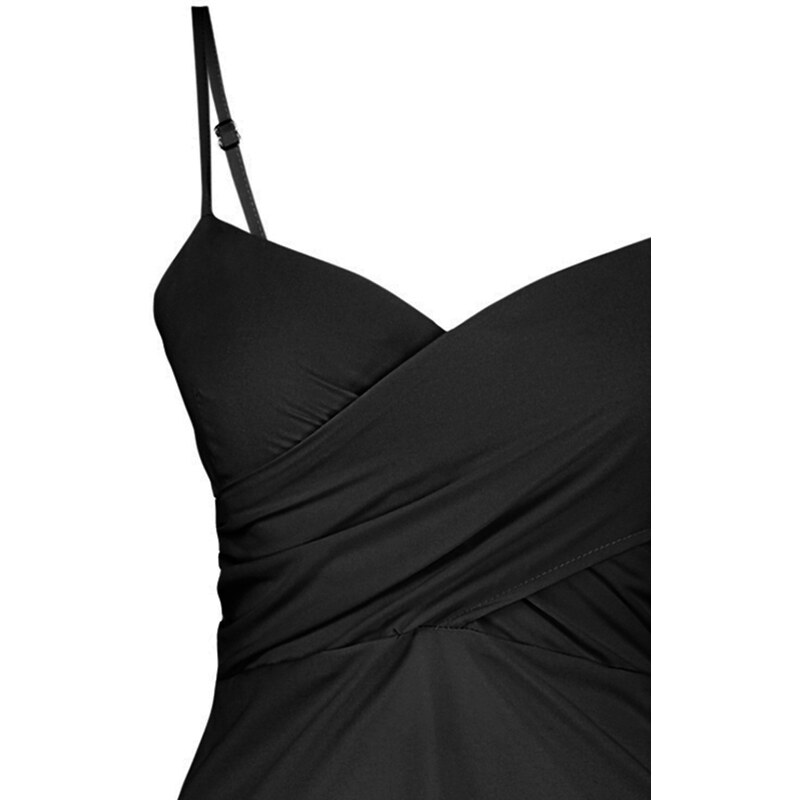Trendyol černé otevírání pasu Mini páskové tkané šaty