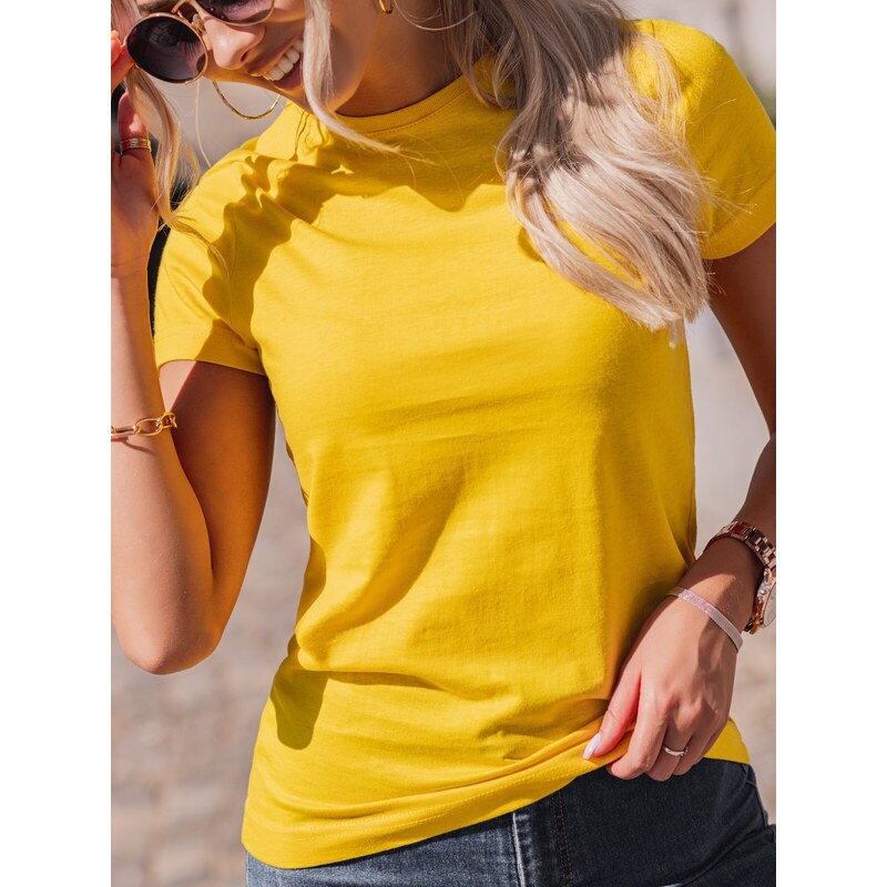 EDOTI Dámské základní tričko 001SLR - žluté