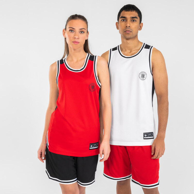 TARMAK Basketbalový oboustranný dres T500 bílo-červený