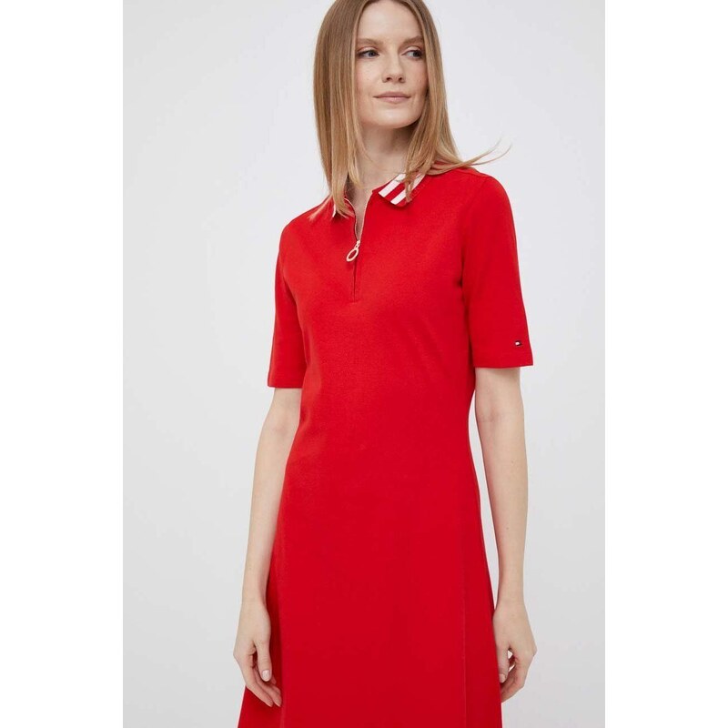 Šaty Tommy Hilfiger červená barva, mini