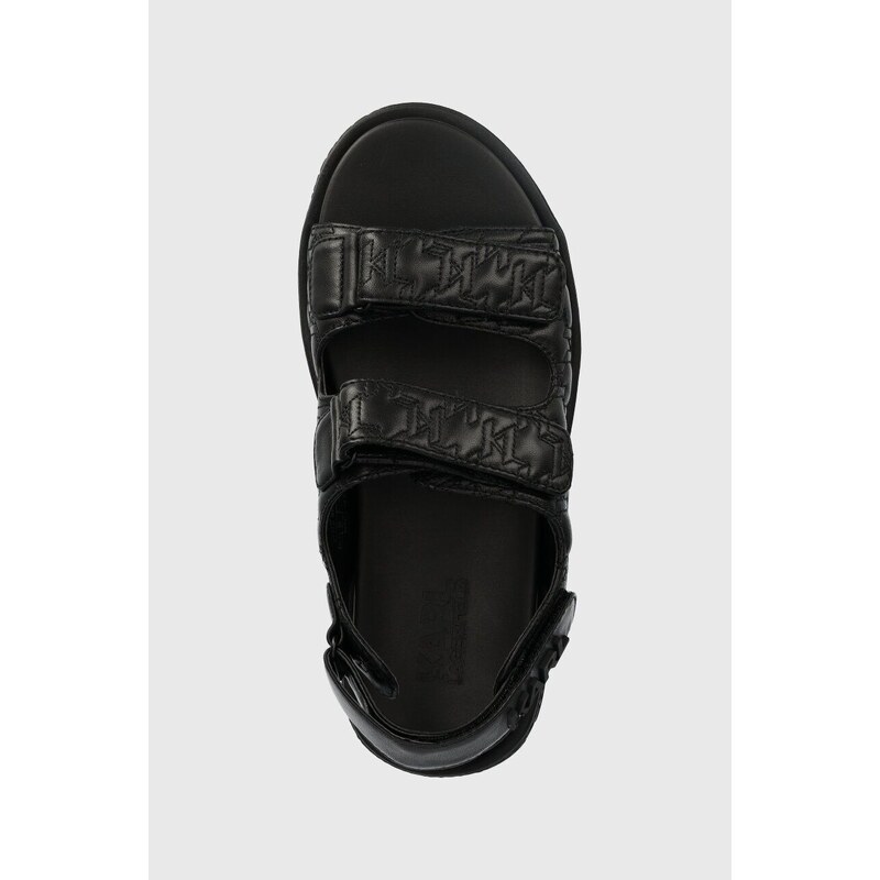 Kožené sandály Karl Lagerfeld SALON TRED dámské, černá barva, KL44225