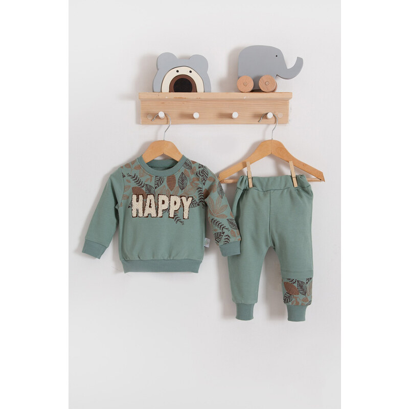 TrendUpcz Tepláková souprava Happy, zelená | Dětské a kojenecké oblečení