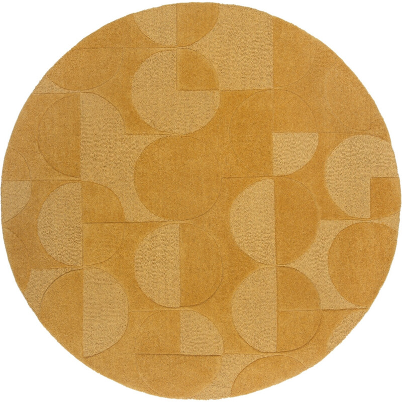 Flair Rugs koberce Kusový koberec Moderno Gigi Ochre kruh - 160x160 (průměr) kruh cm