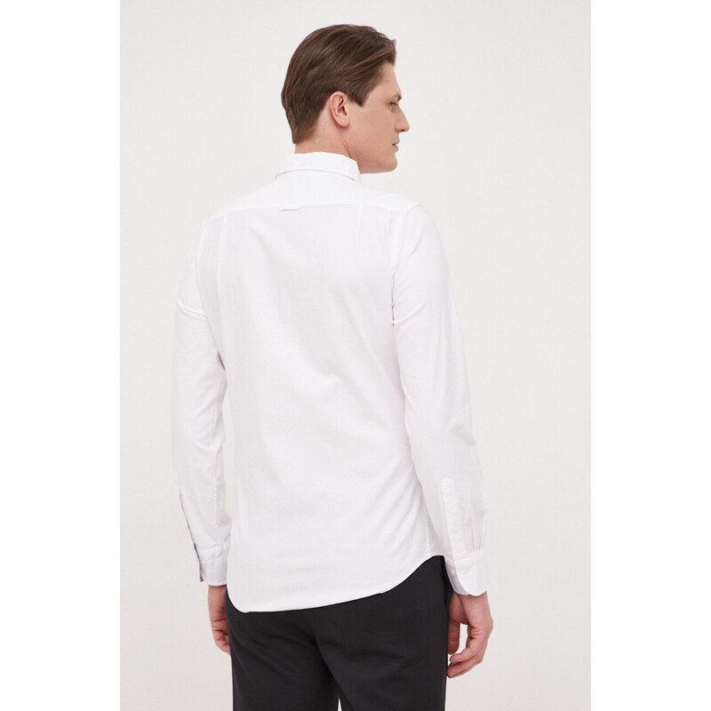 Košile Gant bílá barva, slim, s límečkem button-down