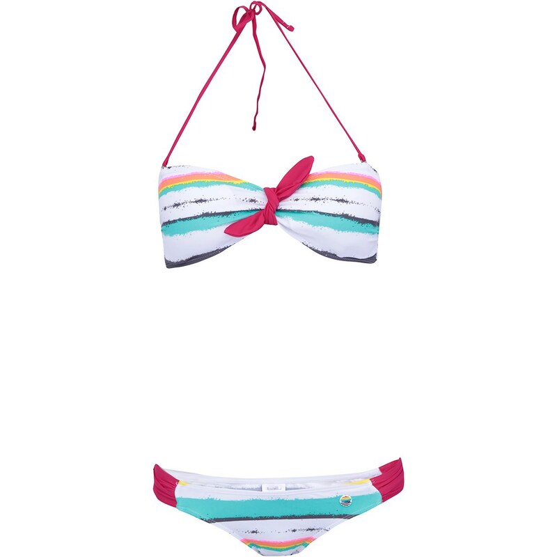 Bílé plavky s barevnými pruhy Little Marcel Balica