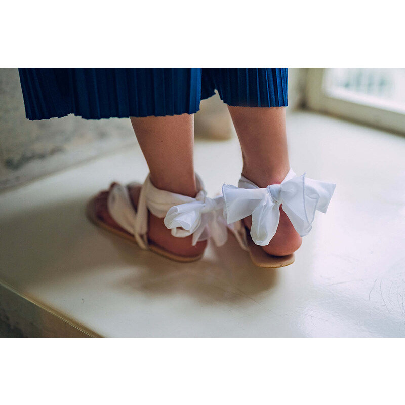 Ahinsa shoes Dámské barefoot sandály s šátkem béžové