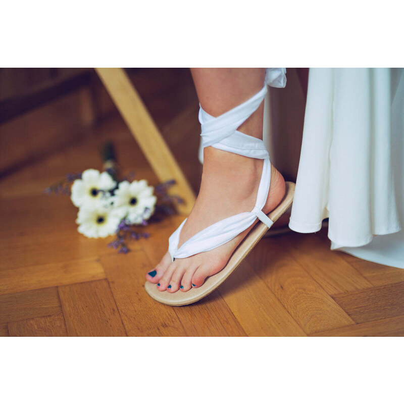 Ahinsa shoes Dámské barefoot sandály s šátkem béžové