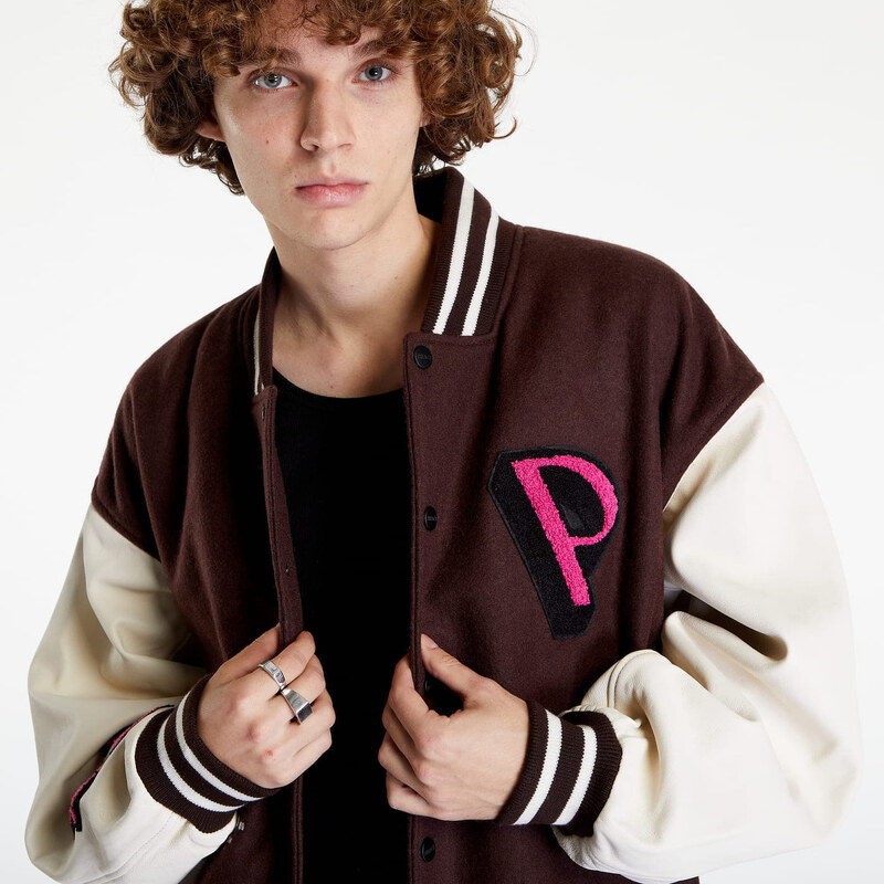 Pánský bomber PREACH Patched Varsity Jacket Brown/ Creamy