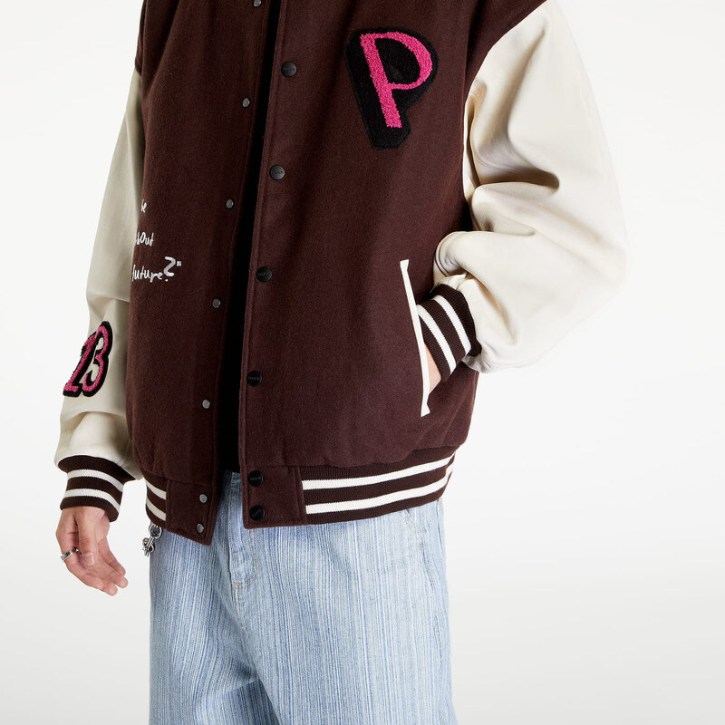 Pánský bomber PREACH Patched Varsity Jacket Brown/ Creamy