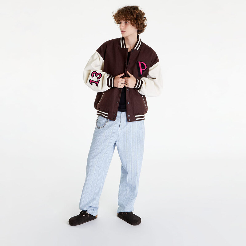 Pánský bomber PREACH Patched Varsity Jacket Brown/ Creamy