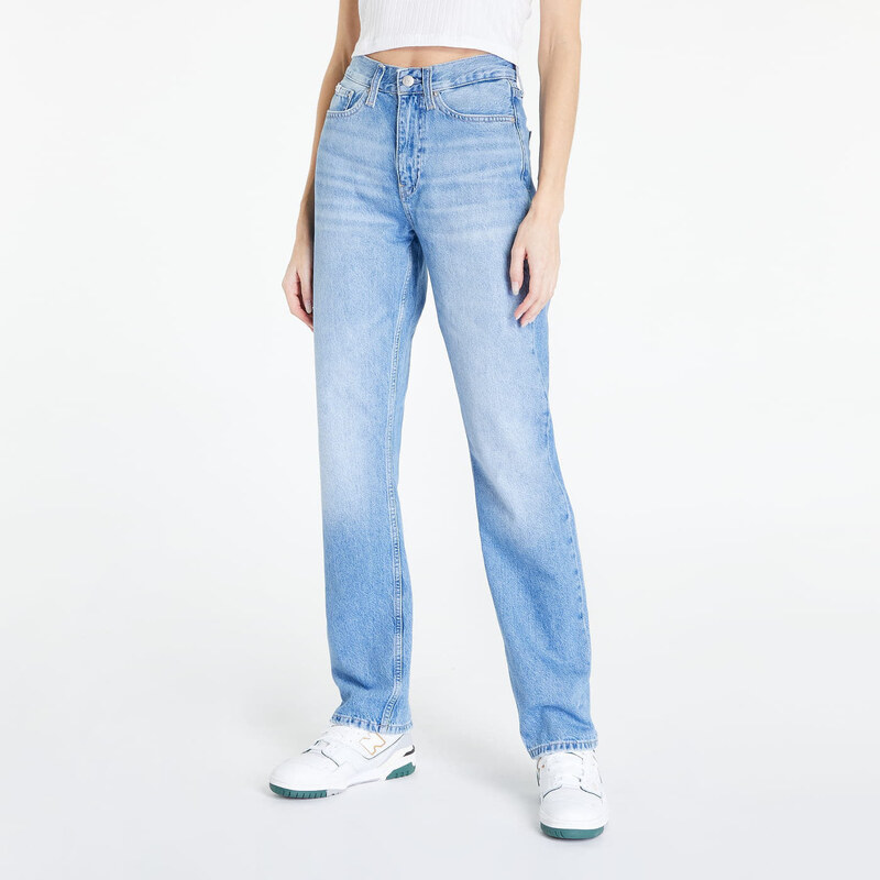 Dámské džíny Calvin Klein High Rise Straight Jeans Denim Light
