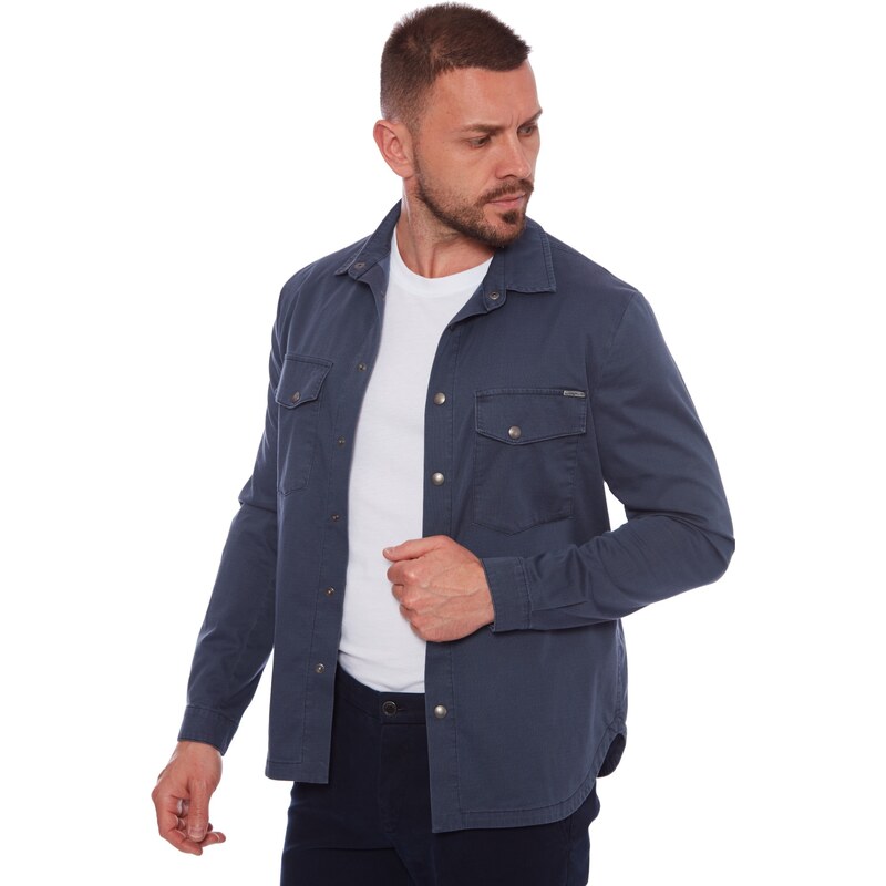 W. Wegener Best-Buddy 5514 modrý panské overshirt